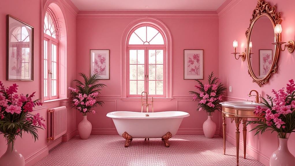 Bathroom design ideas for a relaxing retreat featuring complementary blue and orange accents. The calming blue tones paired with warm orange elements create a balanced, spa-inspired environment ideal for relaxation.