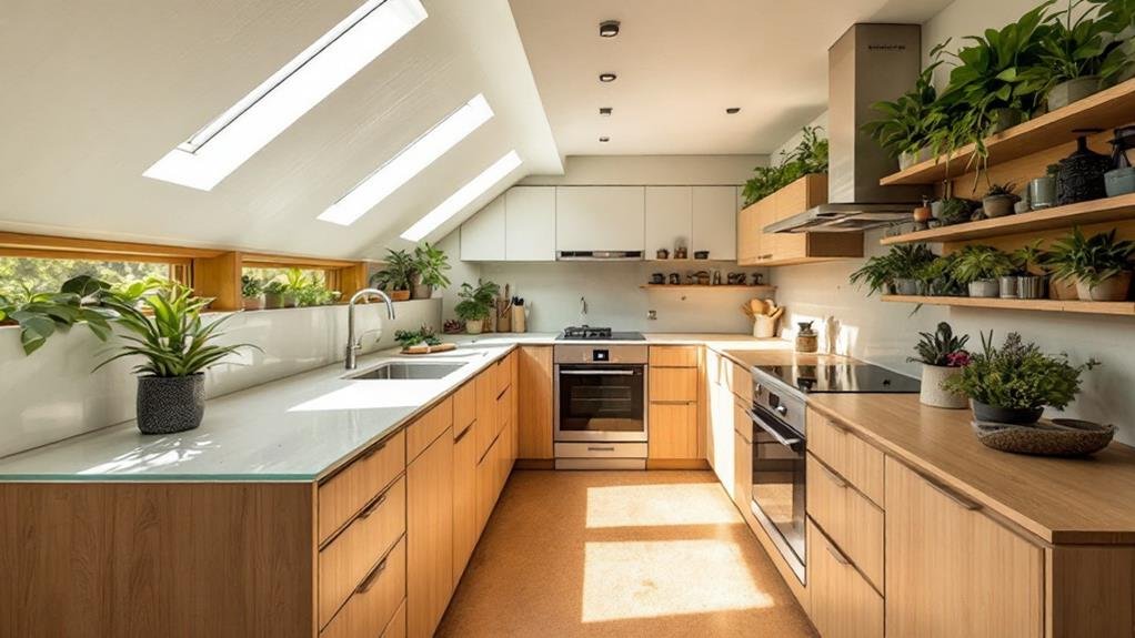 Modern kitchen design featuring a neutral color palette with matte finishes on cabinets and countertops, creating a minimalist and contemporary look.