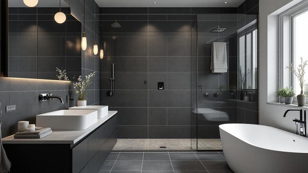 Texture Play In Grey Bathrooms